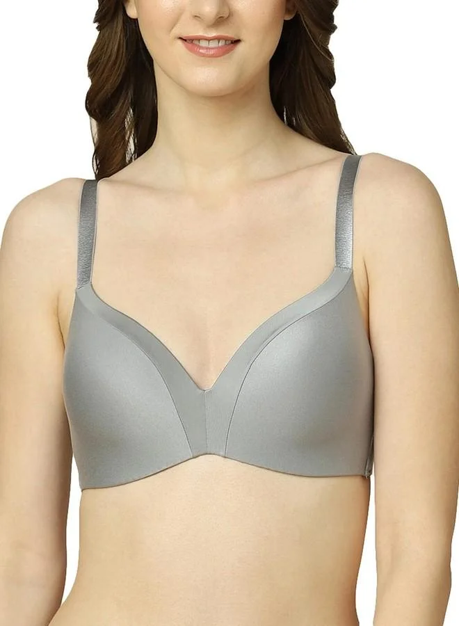 Triumph Triumph International Padded Sports Bra for Women | Minimizer 32C, Stone Grey | Full Coverage Cut and Sew Design | Comfortable Support with Cross-Back Straps | Pack of 1