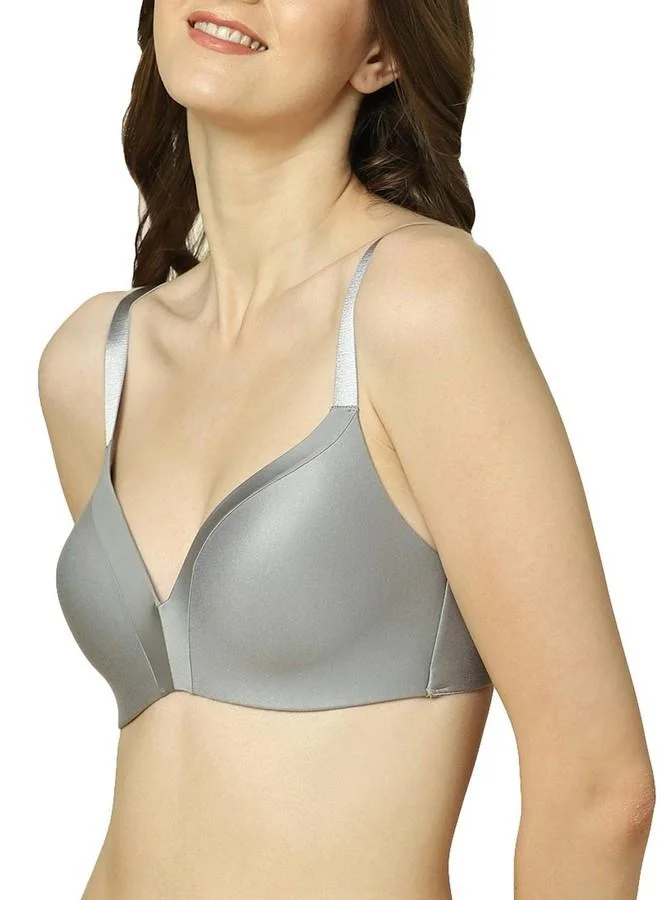 Triumph Triumph International Padded Sports Bra for Women | Minimizer 32C, Stone Grey | Full Coverage Cut and Sew Design | Comfortable Support with Cross-Back Straps | Pack of 1