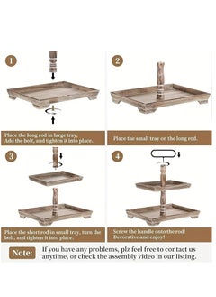 Cozy Nest Wooden 2-Tier Cupcake Stand, Rustic Pastry Holder Farmhouse Style Serving Tray Elegant Tiered Tray for Desserts Cakes Parties Celebrations & Special Occasions- Light Brown  - Image 4