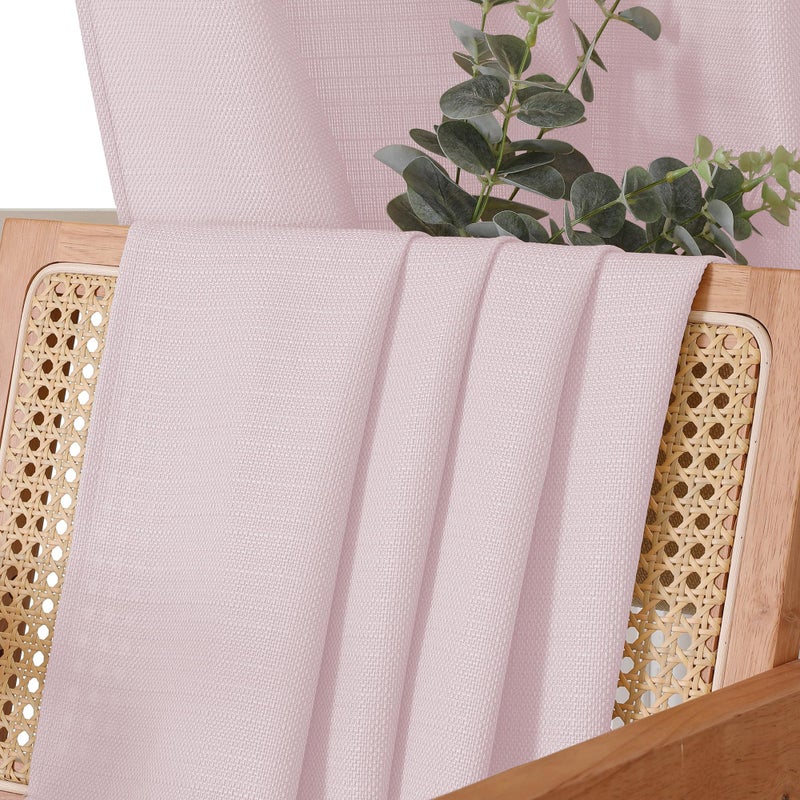 Chyhomenyc Bennet Blush Pink Curtains 84 Inches Long 2 Panels  Faux Linen Textured Semi Sheer Light Filtering Soft Airy Privacy Farmhouse Curtain Drapes for Living Room Bedroom  40"" Wx84 L - Image 5