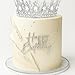 Otuuz 8 Pcs Silver Queen Crown Cake Topper Happy Birthday Cake Toppers Foam Balls Rhinestone Crystal Tiara Wedding Decoration for Princess Party Photo Props for Women Princess - Image 3