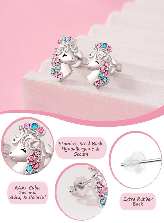 Shonyin Unicorn Earrings for Girls Hypoallergenic Valentines Day Gifts for Kids Daughter Girls Birthday Gifts for Daughter Granddaughter Niece - Image 3