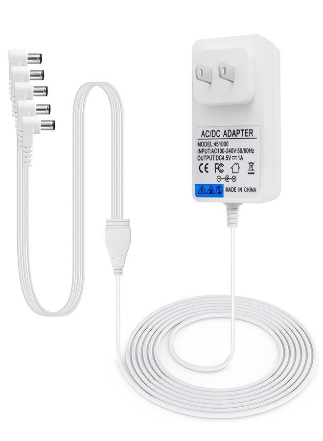 SHMDSO 4.5V Power Adapter Compatible with Lemax Lighting Accessories 94527 94563 94564 94565 94566 84428 74269 74295 74707 Halloween and Christmas Mini Lighting Building Decoration （White 5 Output ） - Image 1