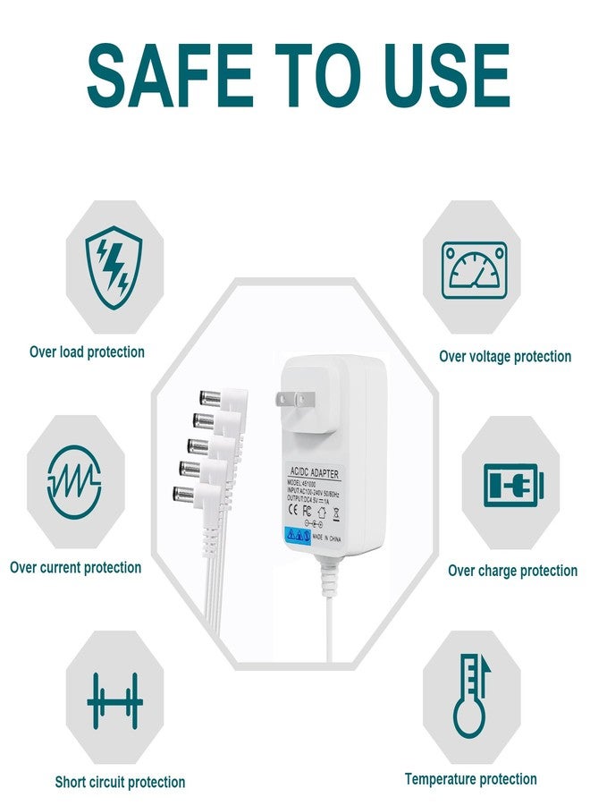 SHMDSO 4.5V Power Adapter Compatible with Lemax Lighting Accessories 94527 94563 94564 94565 94566 84428 74269 74295 74707 Halloween and Christmas Mini Lighting Building Decoration （White 5 Output ） - Image 4