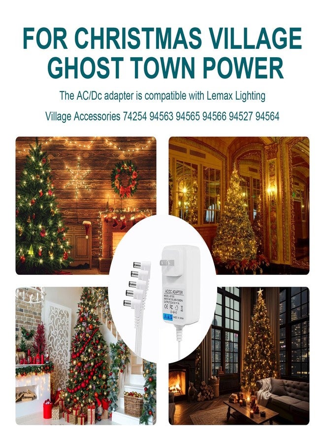SHMDSO 4.5V Power Adapter Compatible with Lemax Lighting Accessories 94527 94563 94564 94565 94566 84428 74269 74295 74707 Halloween and Christmas Mini Lighting Building Decoration （White 5 Output ） - Image 5