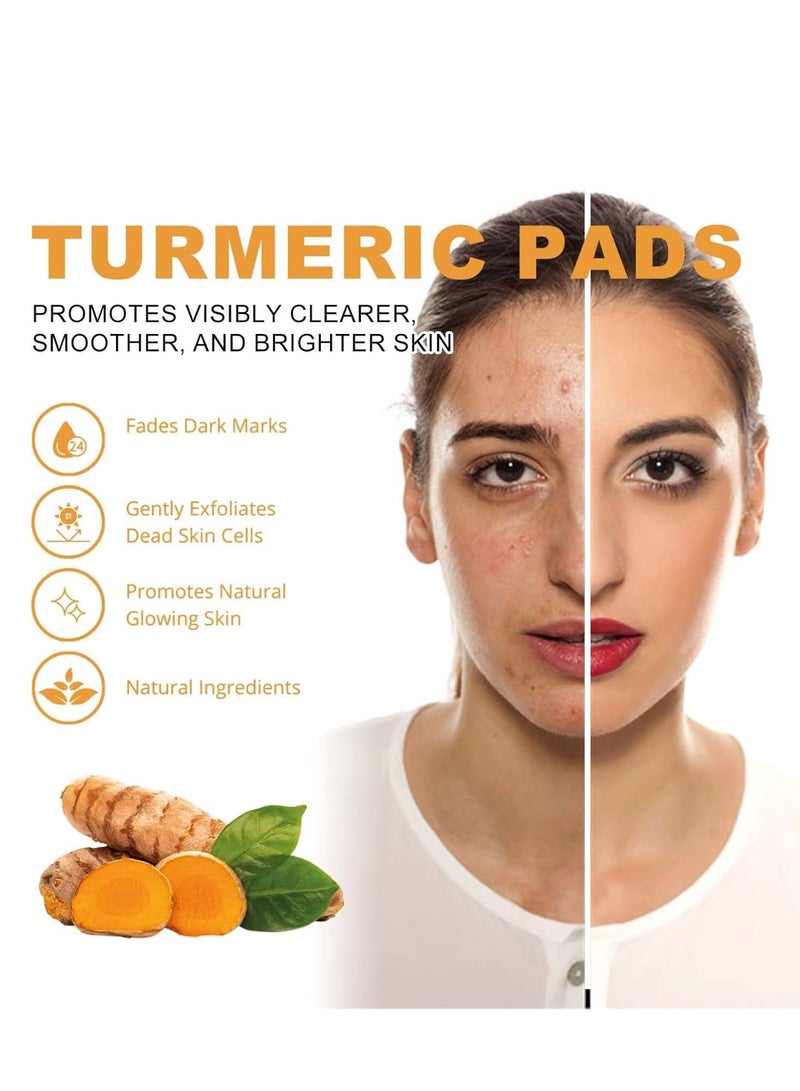 إيلهو 55 قطعة من ضمادات تنظيف حمض الكوجيك بالكركم ، وسادات حمض الكوجيك والكركم لفتح المسام والبقع الداكنة والبشرة الباهتة ، وتساعد على توازن زيت البشرة والماء - ضمادات تقشير الوجه بالكركم - تنظيف عميق للمسام - Image 2