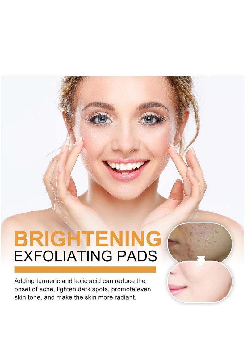 إيلهو 55 قطعة من ضمادات تنظيف حمض الكوجيك بالكركم ، وسادات حمض الكوجيك والكركم لفتح المسام والبقع الداكنة والبشرة الباهتة ، وتساعد على توازن زيت البشرة والماء - ضمادات تقشير الوجه بالكركم - تنظيف عميق للمسام - Image 4