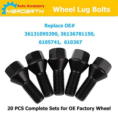 Mardarth 12mm x 1.5 Wheel Lug Bolt OE Factory Lug Stud 36136781150 Compatible with BMW E46 E90 E39 E60 E53 325i OE# 610574, Pack of 20 - Image 5