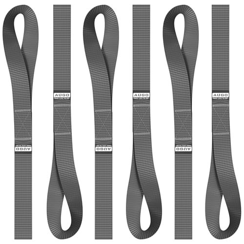 AUGO Soft Loop Tie Down Straps 1500 Load Capacity 4500 Lbs Breaking Strength 6 Pack Loops for Securing ATV UTV Motorcycles Scooters Dirt Bikes Lawn Garden Equipment by AUGO - Image 1