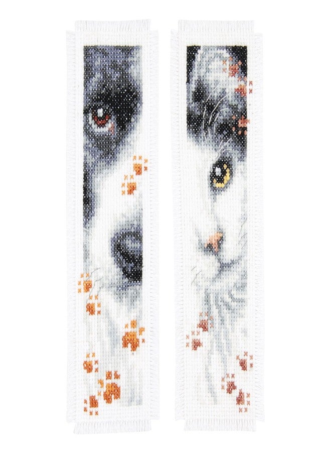Vervaco Cross Stitch Bookmark Dog and Cat (Set of 2) 2.4" x 8" PN-0155651 - Image 1