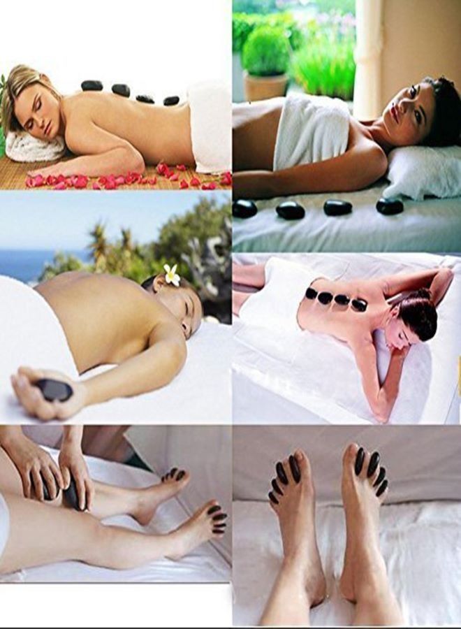 Elite Hot Stones for Massage Premium Set Basalt Rocks Spa Professional Essential Kit Relaxing Healing Pain Relief Black Smooth Stone, Storage Bag Included - Image 3