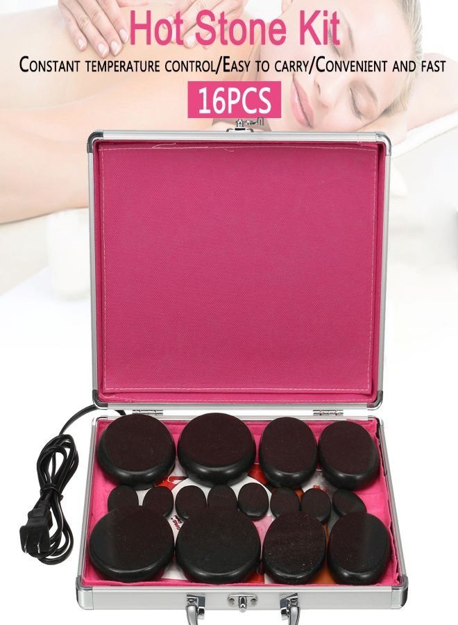 Elite Hot Stones for Massage Premium Set Basalt Rocks Spa Professional Essential Kit Relaxing Healing Pain Relief Black Smooth Stone, Storage Bag Included - Image 4
