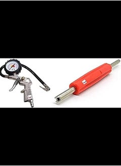 ABBASALI Tire Pressure Gauge Tire Pressure Gauge Gun Air Tire Inflator Dial Gauge With Flexible Hose For Cars Motorbike Valve Remover 