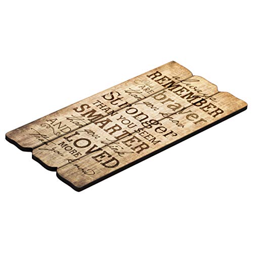 P. Graham Dunn 12 x 6 Small Fence Post Wood Look Decorative Sign Plaque, Remember Stronger Braver Smarter - Image 4
