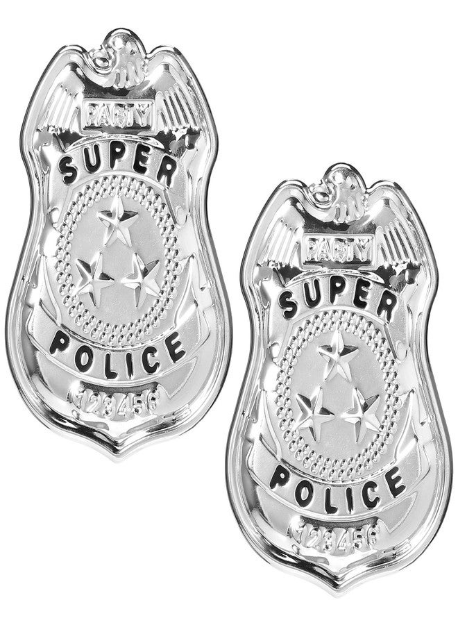Yardwe 2Pcs Police Badge Halloween Cop Cosplay Brooch Props Costume Accessory Role Play Dress Up Props - Image 1