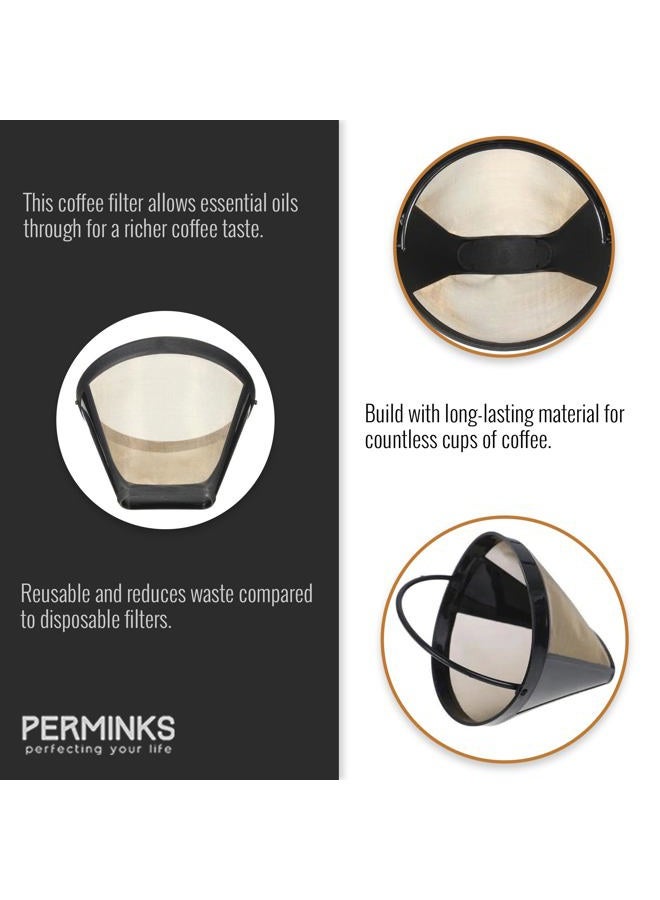 PERMINKS OEM Upgraded Reusable Filter for Cuisinart Coffee Tone Basket GTF 10 12 14 Cup - Image 2
