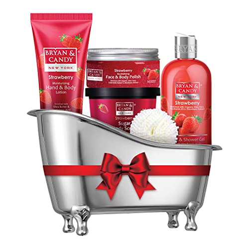 BRYAN  CANDY Bryan & Candy Strawberry Bath Tub Essentials|Gift Set For Women And Men | Complete Home Spa Experience - Image 1