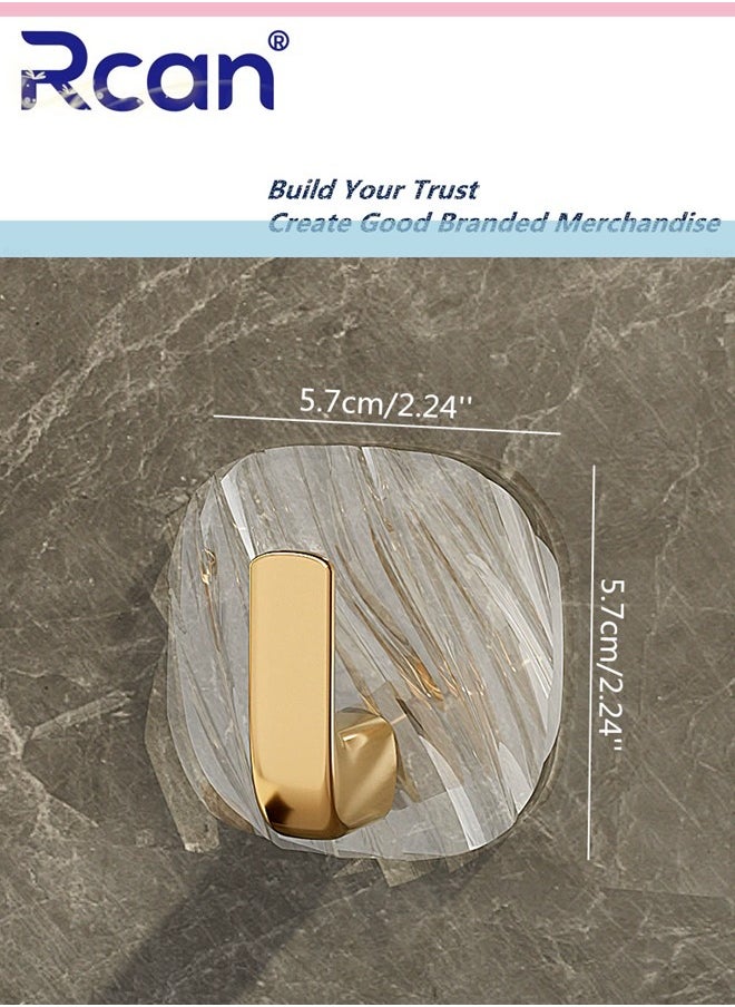 Rcan 8 Pcs Multipurpose Acrylic Wall Storage Hook Punch Free Self Adhesive Hook Decorative Gold Hook Strong Adhesive Wall Hooks  - Image 5