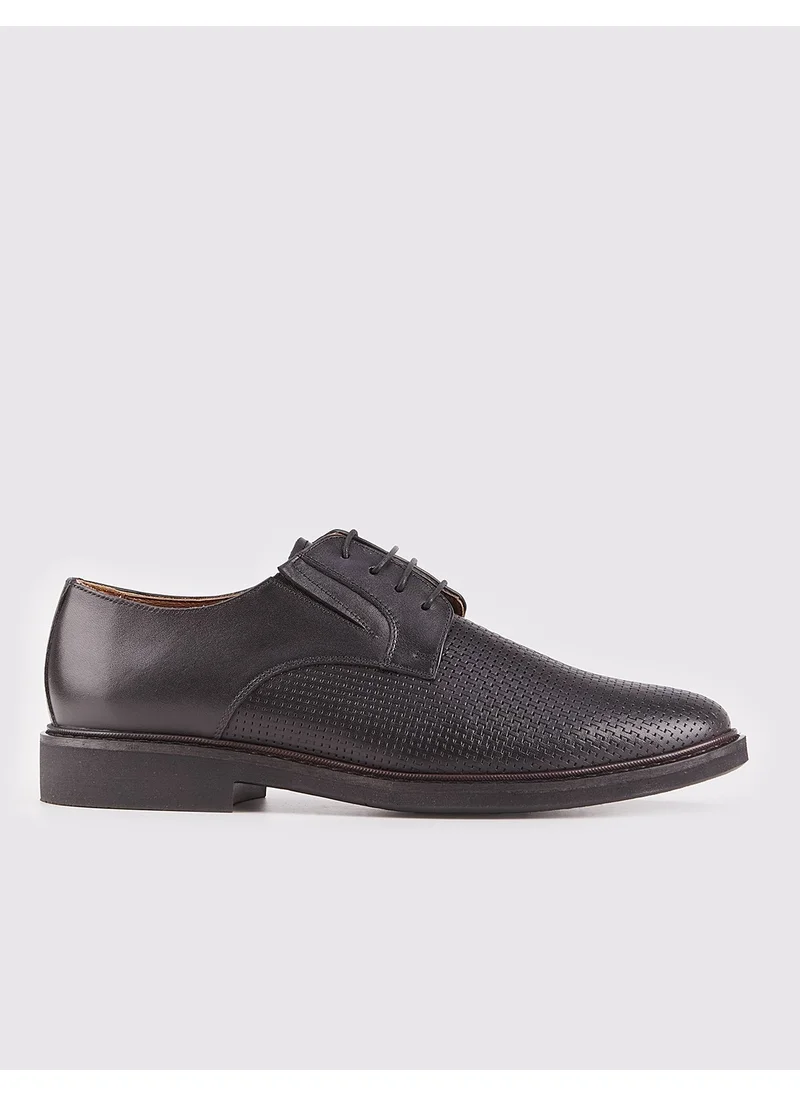 كاباني Leather Black Lace-Up Men's Casual Shoes