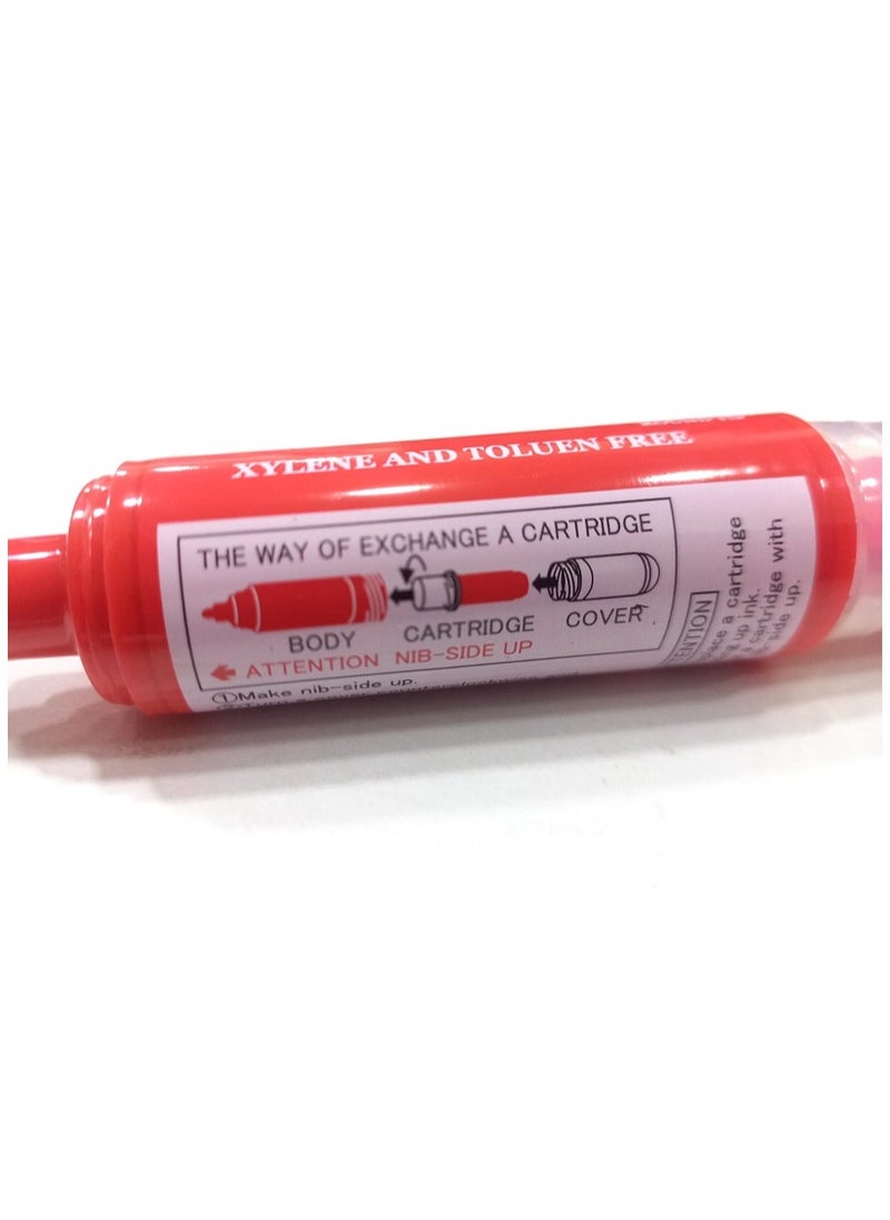 Snowman - Red whiteboard pen with rounded tip + spare parts - Image 1