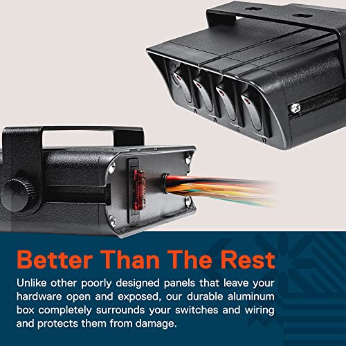 ONLINE LED STORE True Mods 4-Gang 12V Rocker Switch Box [20 Amp Max.] [12 AWG Wires][12 Volt DC] SPST On/Off Rocker Toggle Switch Panel Box for Auto Automotive Lights Car Marine Boat Truck Vehicles & More - Image 5