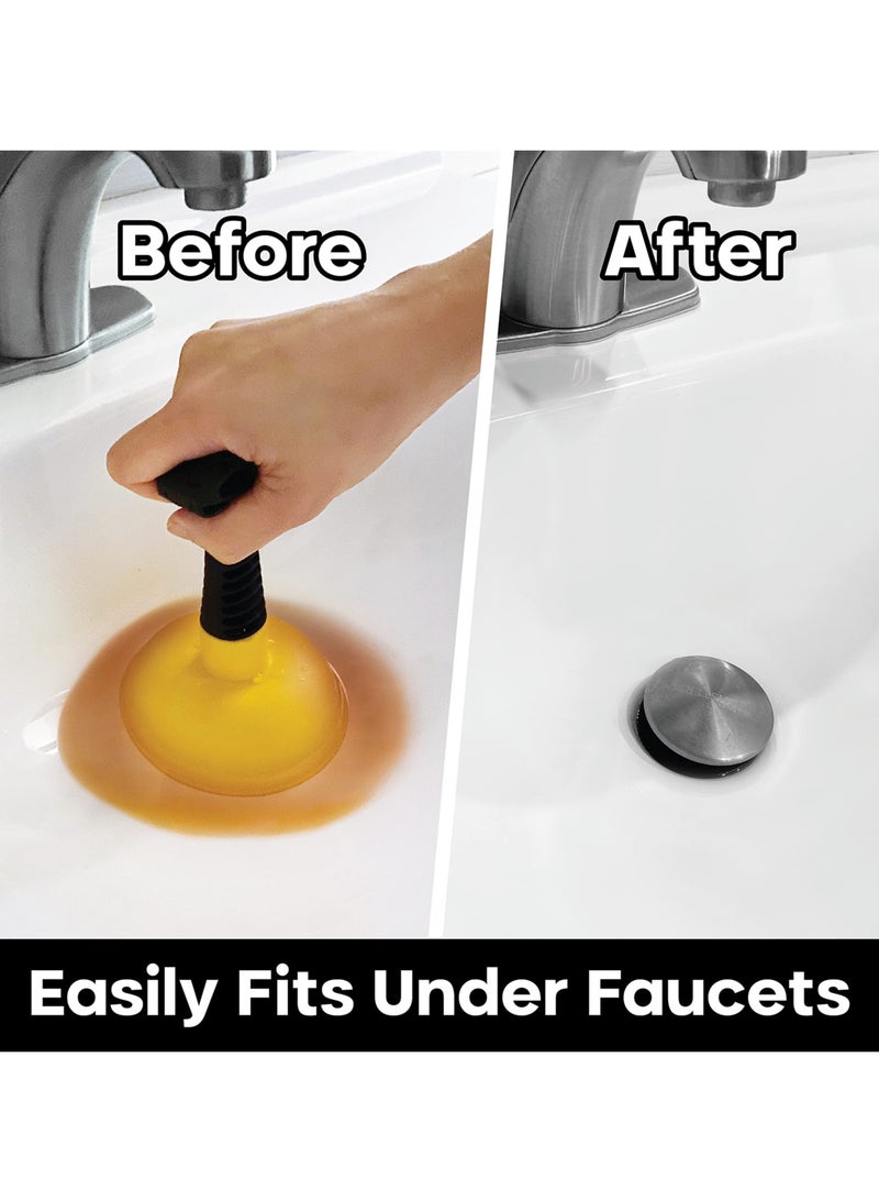 Barakah 2Pcs Powerful Mini Sink Plunger Set, Effective Unclogging Tool for Bathroom, Kitchen, Shower, Bathtub, Toilet and RV Drains - Image 2