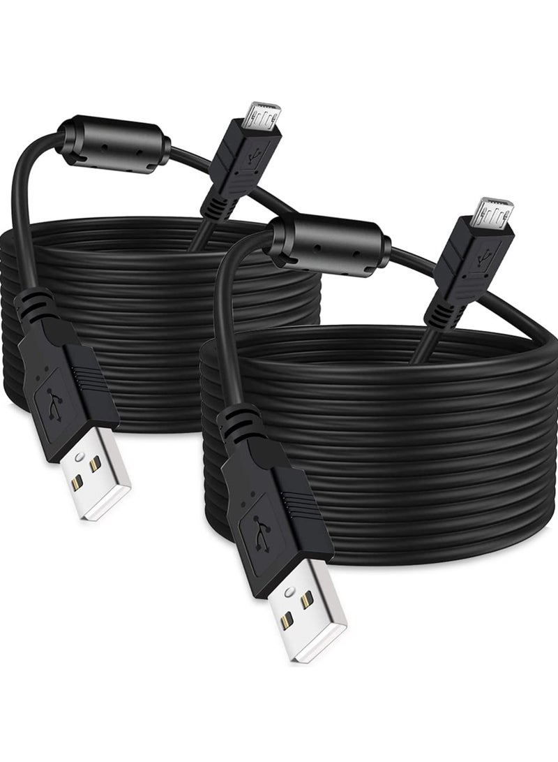 سانموجيد 2 عبوة 9.84 قدم / 3 متر كابل شحن شاحن وحدة تحكم PS4 مع حلقة مغناطيسية متوافق مع جهاز التحكم Playstation/Xbox One - Image 1