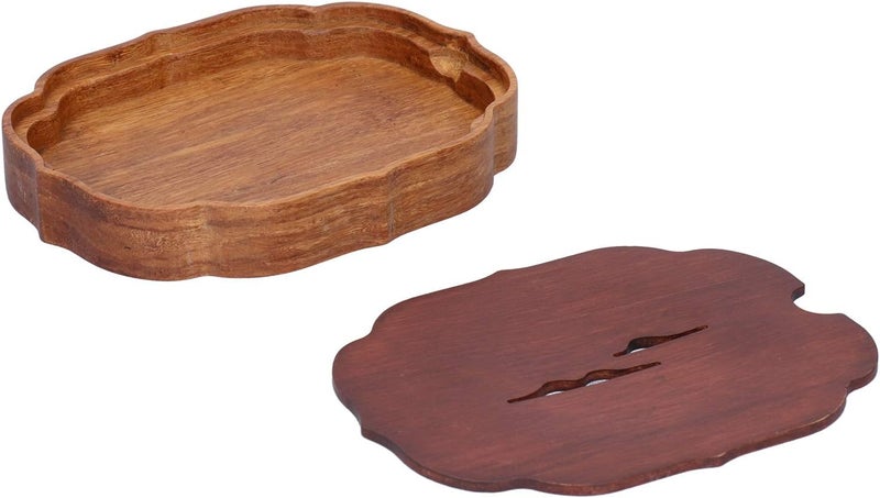 woobles Tea Serving Tray, with Water Storage Bamboo Tea Tray Box Serving Tray Box, for Kungfu Tea Set Kungfu Tea Set Accessories Tea Accessories- - Image 4