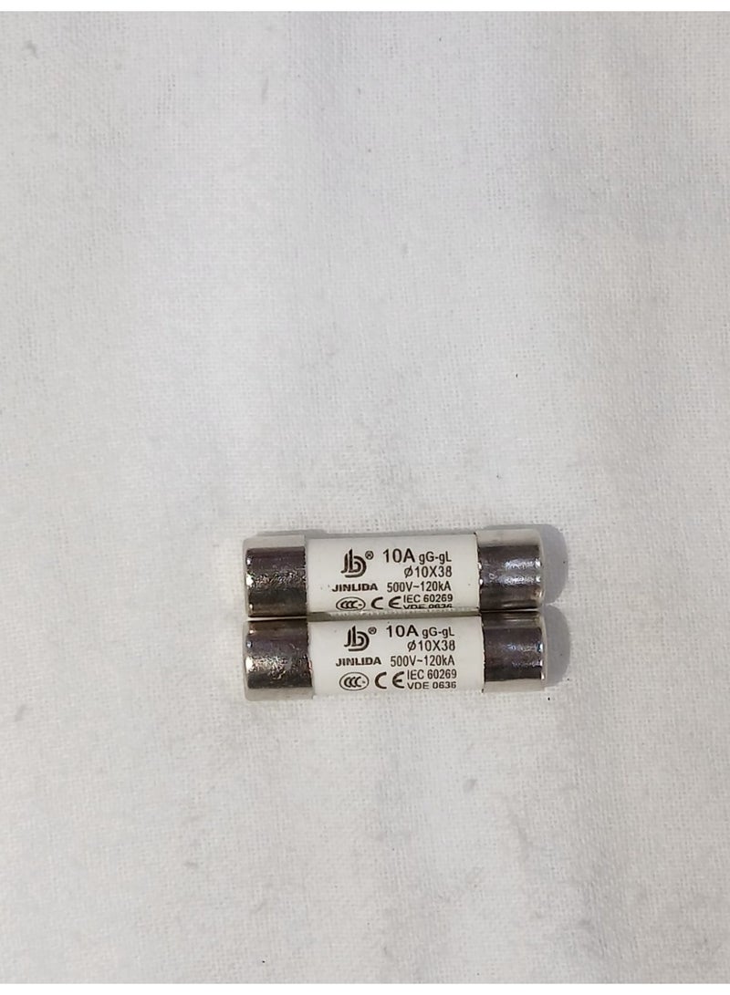 Jinlida فيوز خرطوشة سيراميك 10x38 10A 500V-120kA - Image 1