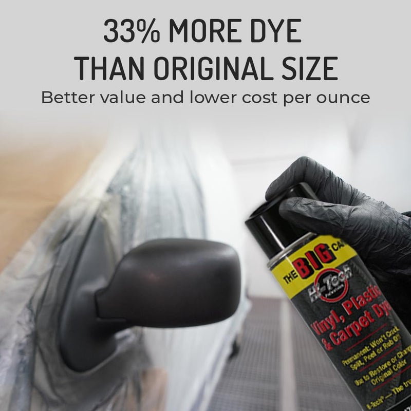 HI-TECH Big Can Black Spray Dye â€“ 15oz Carpet, Vinyl, Fabric & Upholstery Restorer â€“ Permanent Color, Wonâ€™t Crack, Peel, or Rub Off â€“ Indoor/Outdoor Use - Image 5