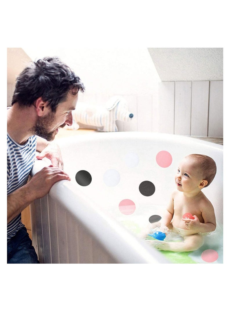 ECVV ECVV 24PCS Non-Slip Bathtub Stickers - Safety Adhesive Decals with Silicone Scraper for Bath Tubs, Showers, Stairs & Ladders (Pink)  - Image 2