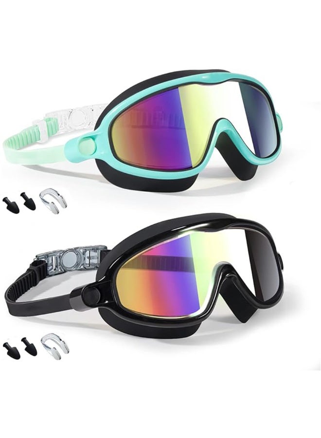 ZOXITY Kids Swim Goggles 2 Pack Anti-Fog Anti-UV Wide View Swimming Waterproof, no leakage,Goggles Pool Goggles for Kids 3-15 - Image 1