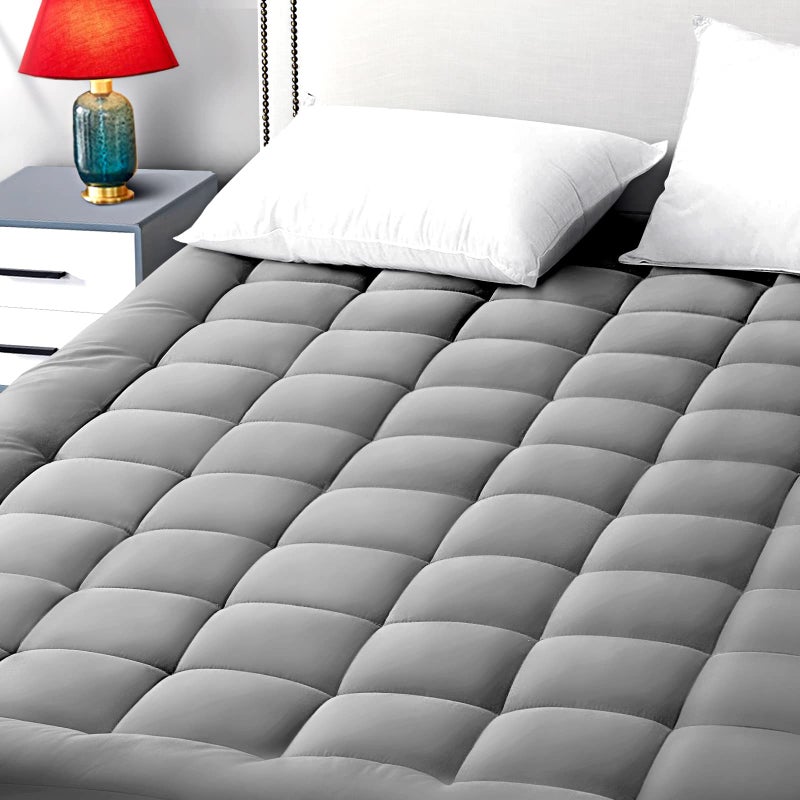 EASELAND Twin XL Mattress Pad Pillow Top Mattress Cover Quilted Fitted Mattress Protector Extra Long 821 Deep Pocket Cooling Mattress Topper 39x80 Inches Light Grey