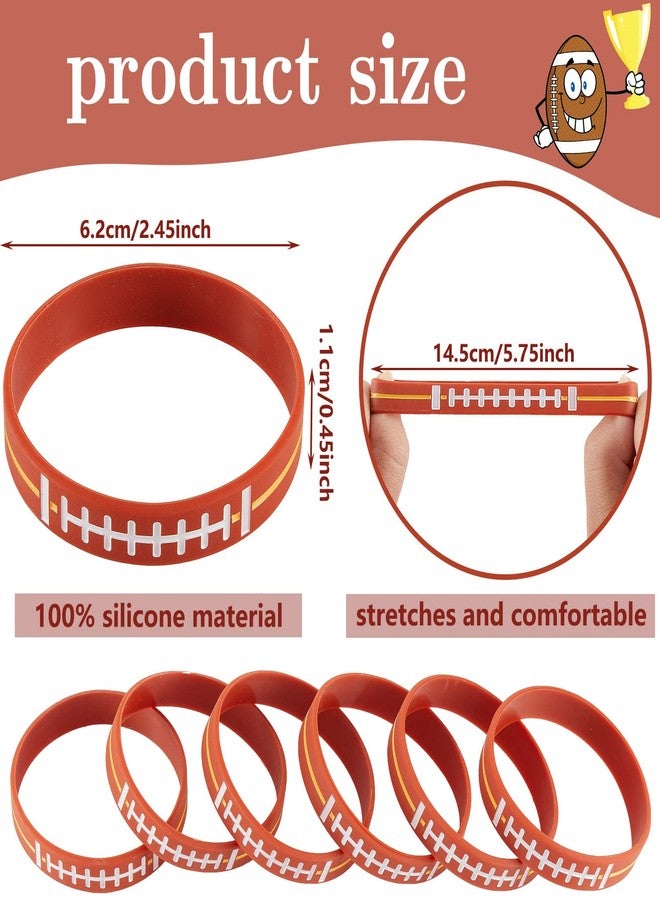Zhanmai Football Theme Silicone Wristbands Stretch Bracelets Sport Themed Party Accessories Supplies for Football Sport Theme Birthday Decorations Gifts Party Favors(48 Pieces) - Image 2