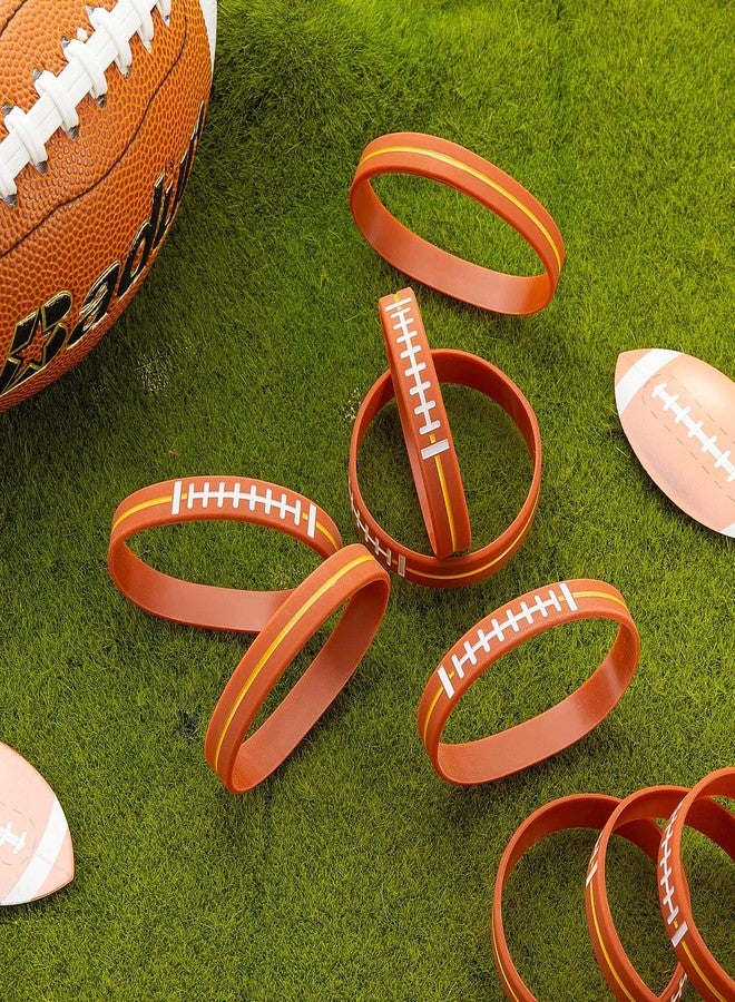 Zhanmai Football Theme Silicone Wristbands Stretch Bracelets Sport Themed Party Accessories Supplies for Football Sport Theme Birthday Decorations Gifts Party Favors(48 Pieces) - Image 3
