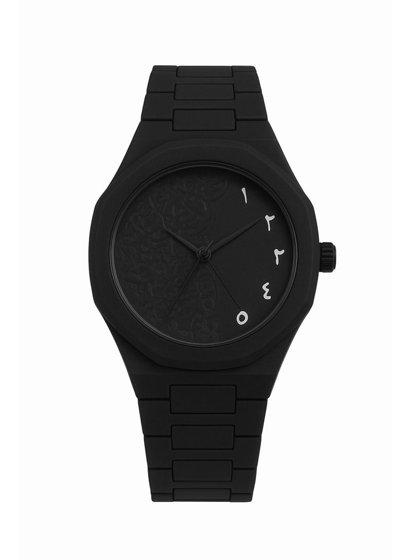 Men’s All Black Wristwatch with Arabic Numerals