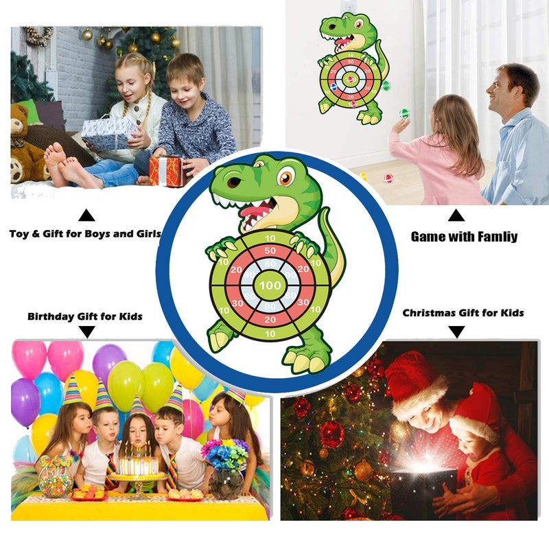 HONGID Dinosaur Toys For 3-12 Year Old Boys 30 Large Dart Board Kids Toys Age 4-12 Indoor Outdoor Games Dinosaur Birthday Party Supplies Favors Decorations Stocking Stuffers For Kids  For Boys - Image 3