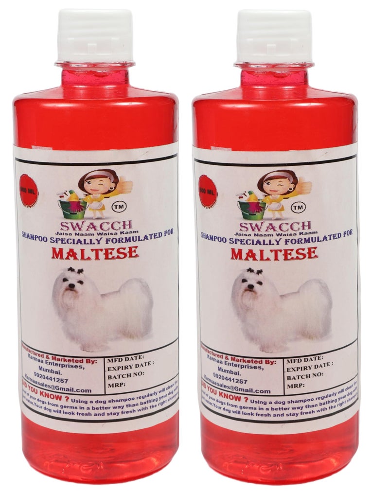swacch Shampoo | Puppy Safe Shampoo | Maltese Dog Shampoo (500ml) (Pack of 2) Strawberry + Small White Bone | Dog Chew Bones | Teething chew Toy | Dental Teething | Combo Pack - Image 2