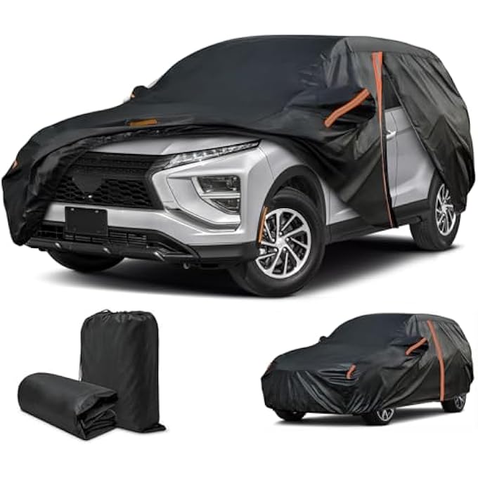 rayihni غطاء سيارة مخصص لموديل ميتسوبيشي إكليبس كروس 2018-2025، غطاء سيارة SUV مقاوم للماء لجميع الأحوال الجوية، أغطية سيارات مع سحاب للباب/شريط عاكس، غطاء سيارة خارجي لحماية من الشمس والأشعة فوق البنفسجية والغبار - Image 2