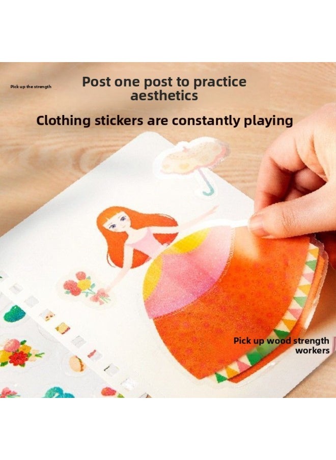 Generic - Children's Hand-painted Princess Poke Poke Le Dress-up Sticker Girl's Handmade Toy Dreamy Age-old Sticker-Color:Princess Dress Up [10 Stamping Books + Colored Cloth Bag + 1 Stamping Pen] - The Complete Set Comes With A Beautiful Gift Box [free Gifts And Storage] - Image 1