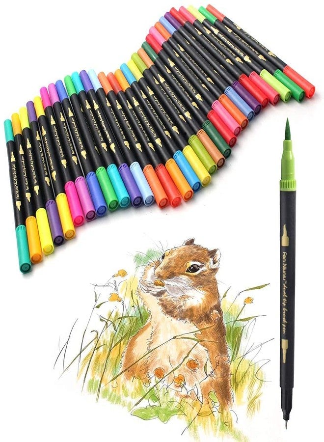 anezus Art Markers Dual Tips Coloring Brush Fineliner Color Water Based Marker Pens Set for Calligraphy Drawing Sketching Bullet Journal (60) - Image 5