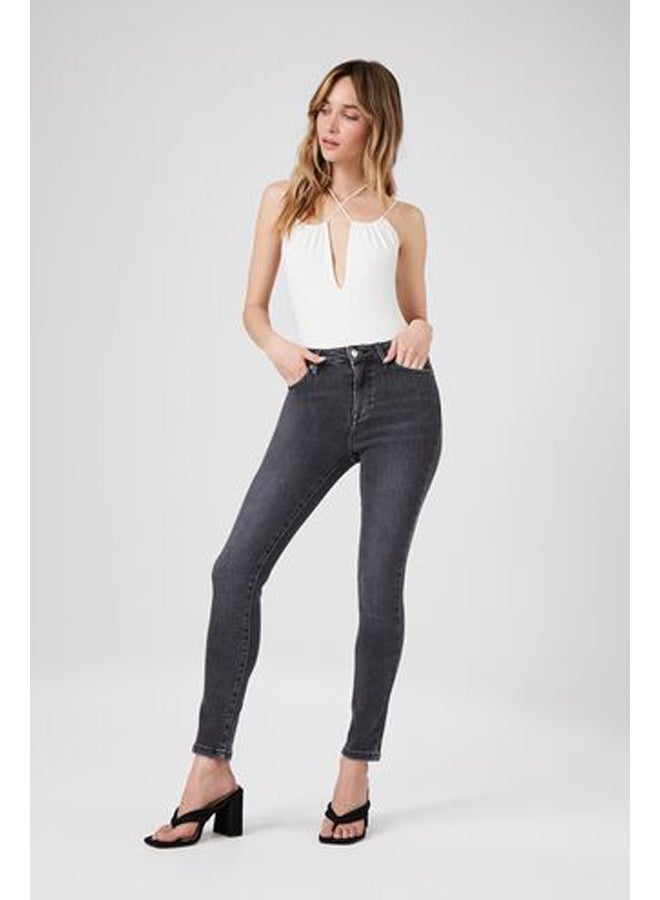 FOREVER 21 Stone Wash Skinny Jeans - Image 4