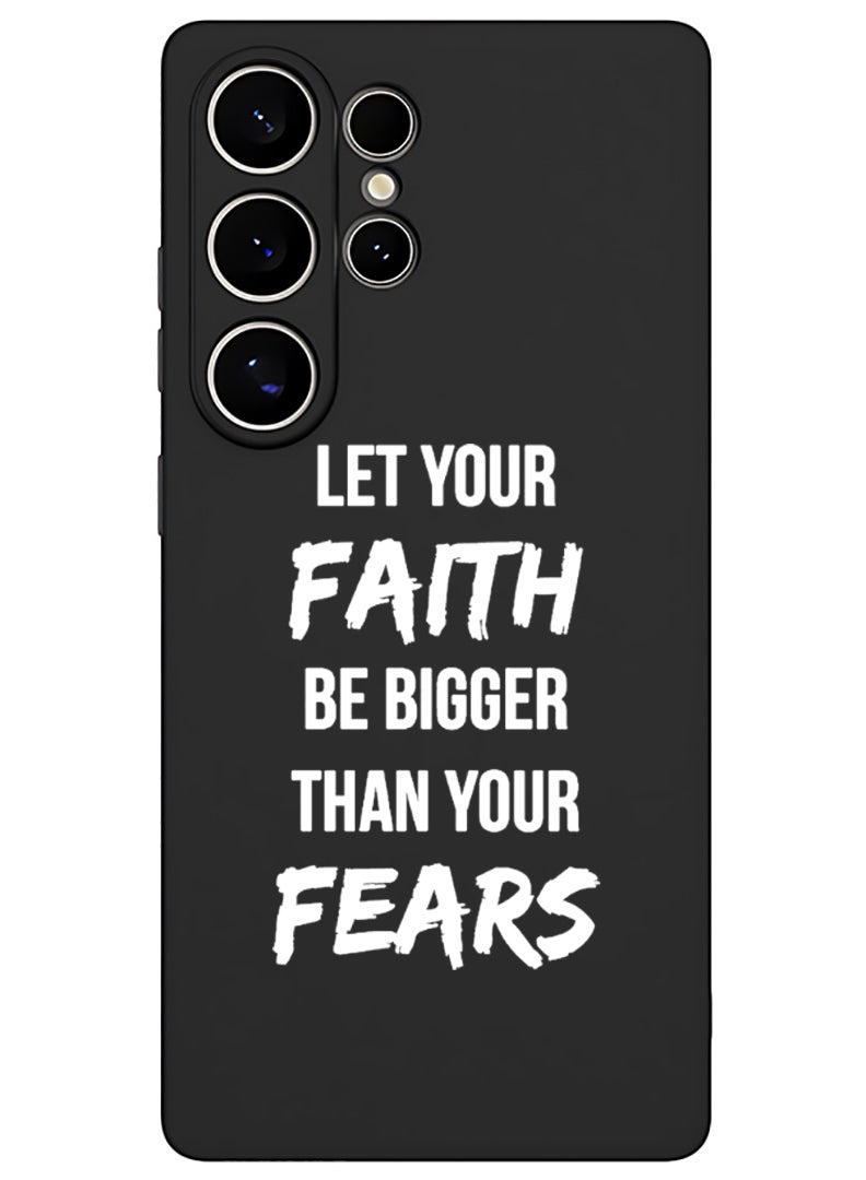 Theodor Protective Slim Fit Case Liquid Silicone Cover with Full Body Protection Anti-Scratch Shockproof Case For Samsung Galaxy S25 Ultra (Black) - let-your-faith - White - Image 1