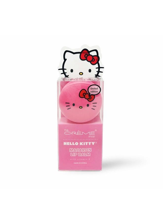 The Crème Shop x Sanrio Hello Kitty Macaron Lip Balm (Hello Kitty Icing On The Cake) Korean Cute Scented Pocket Portable Soothing Advanced Must-Have on-the-go  - Image 1