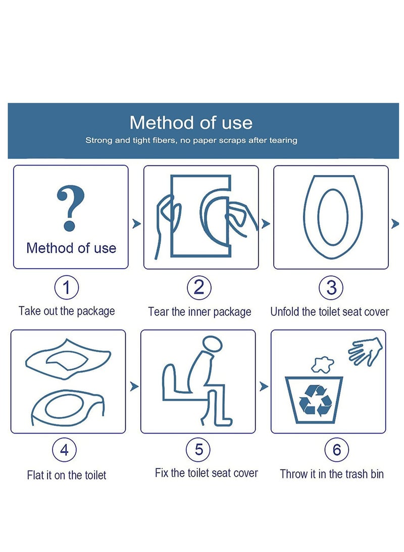 SOLARAE Disposable Toilet Seat Covers Flushable Toilet Seat Covers for Kids Adults Pregnant Women Travel Disposable Toilet Mat Antibacterial Disposable Paper Toilet Seat Covers Use in Public Toilets 60PCS - Image 5