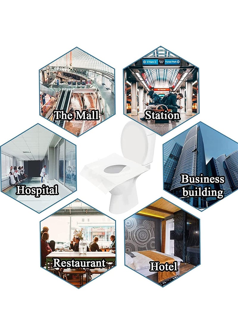 SOLARAE Disposable Toilet Seat Covers Flushable Toilet Seat Covers for Kids Adults Pregnant Women Travel Disposable Toilet Mat Antibacterial Disposable Paper Toilet Seat Covers Use in Public Toilets 60PCS - Image 4