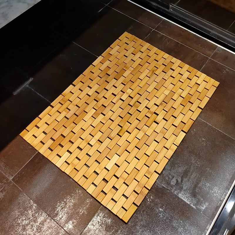 HJJKKH HJJKKH Bath Mat 236X354 inches Non Slip and Foldable Floor Shower Mat for Bathroom Bathtub Shower Sauna Hot Tub Rayon Derived from Bamboo 