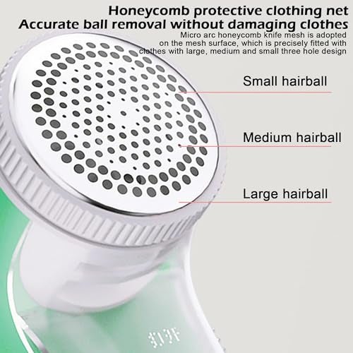 US1984 Lint Remover with Rechargeable for Woollen Sweaters, Blankets, Jackets/Burr Remover Lint Pill Remover from Carpets, Curtains, Fabric Shaver, Wool Remover from Clothes (Green) - Image 2