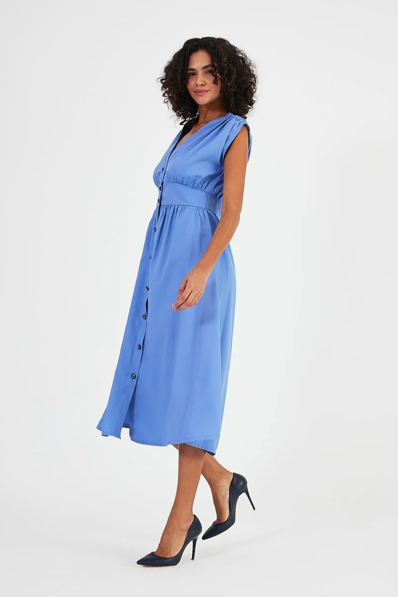 Alexander Gardi Button-Front Midi Dress