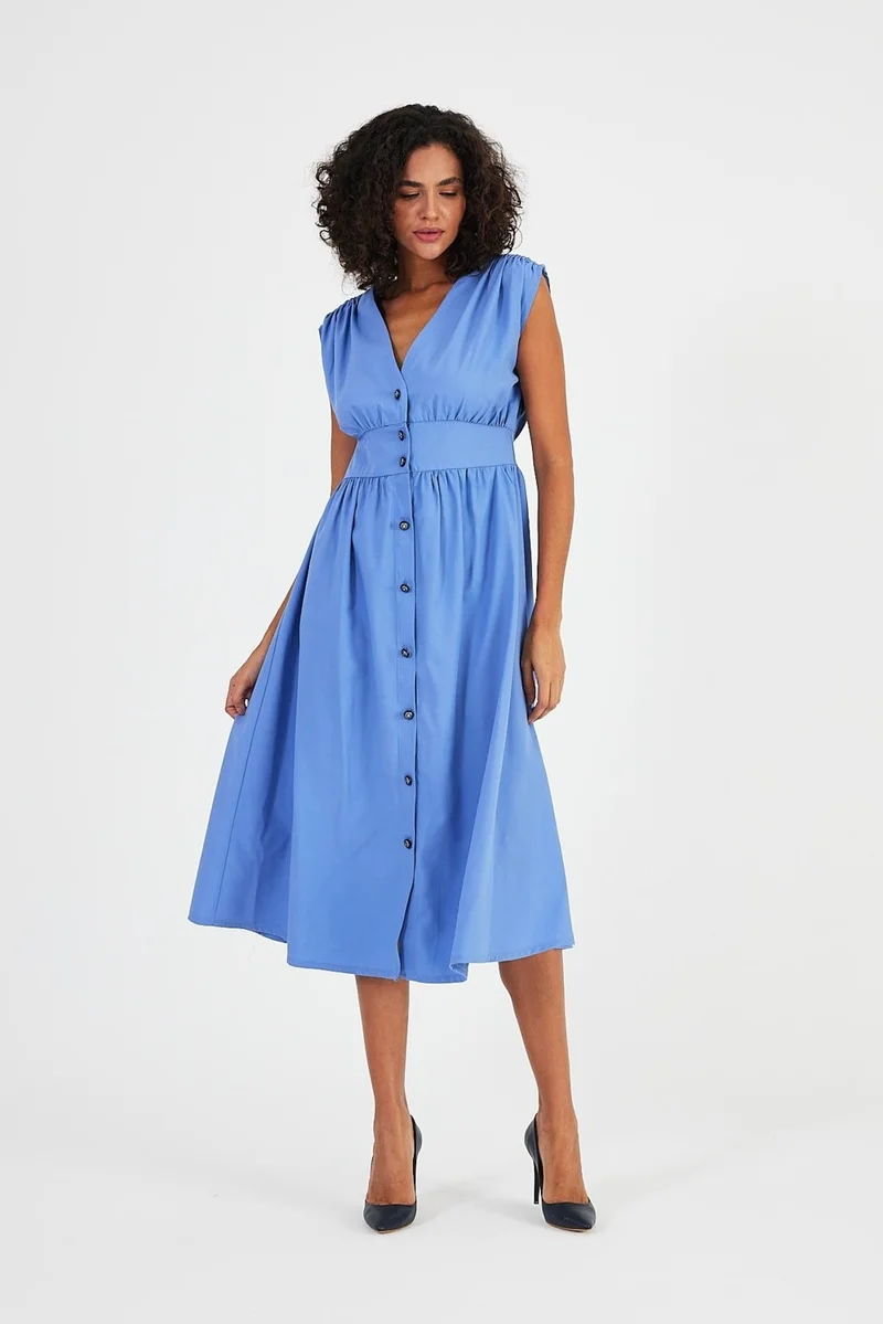 Alexander Gardi Button-Front Midi Dress